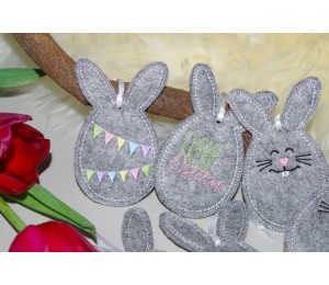 Stickdatei ITH - Anhänger Hasen Eier Ostern